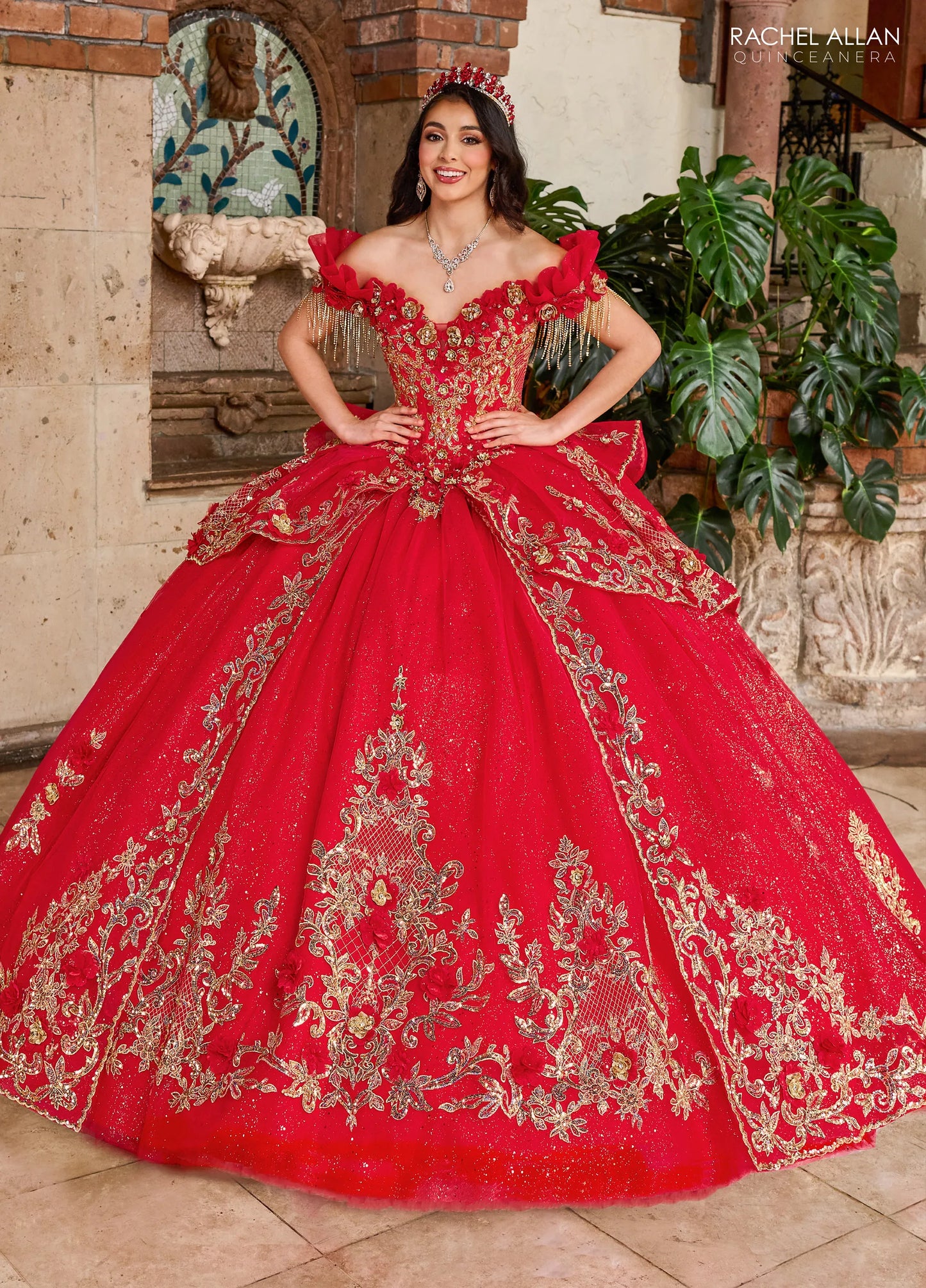 RQ3137 RED WITH GOLD 12