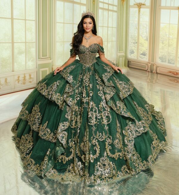 PR30205 EMERALD GREEN WITH GOLD 8