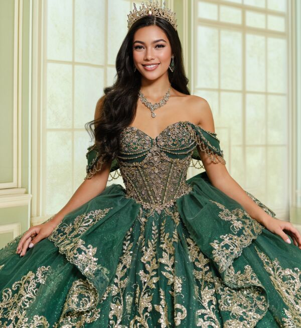 PR30205 EMERALD GREEN WITH GOLD 8